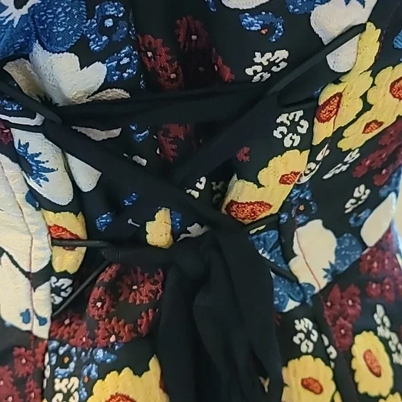 Maeve Antropologies Floral Square-Neck Sundress in Black and Yellow - Picture 5 of 6